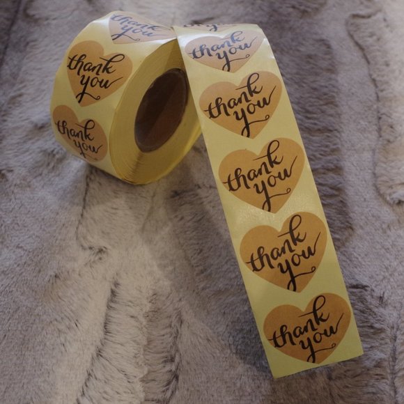 💌 Thank You Stickers (Heart Shaped) - Picture 4 of 5